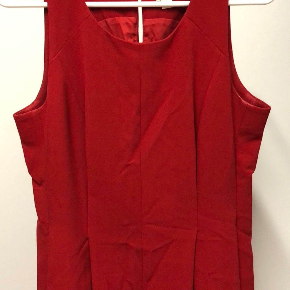 LOFT Red Pleated Dress - Picture 4 of 6